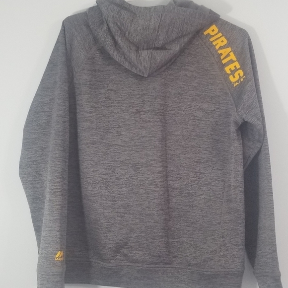 Majestic Pittsburg Pirates MLB Boys Hoodie. Size Large 14/16. Gray and Gold. - Picture 6 of 7